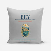 Thumbnail for Beirut Rafic Hariri International Airport (BEY) design on light gray pillow
