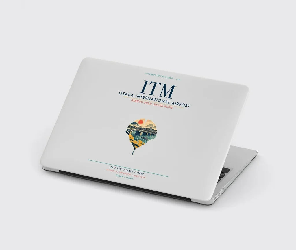 Osaka International Airport (ITM) design on light gray MacBook case