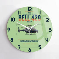 Thumbnail for Bell 429 design on light green no frame wall clock