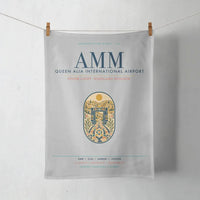 Thumbnail for Queen Alia International Airport (AMM) design on light gray towel