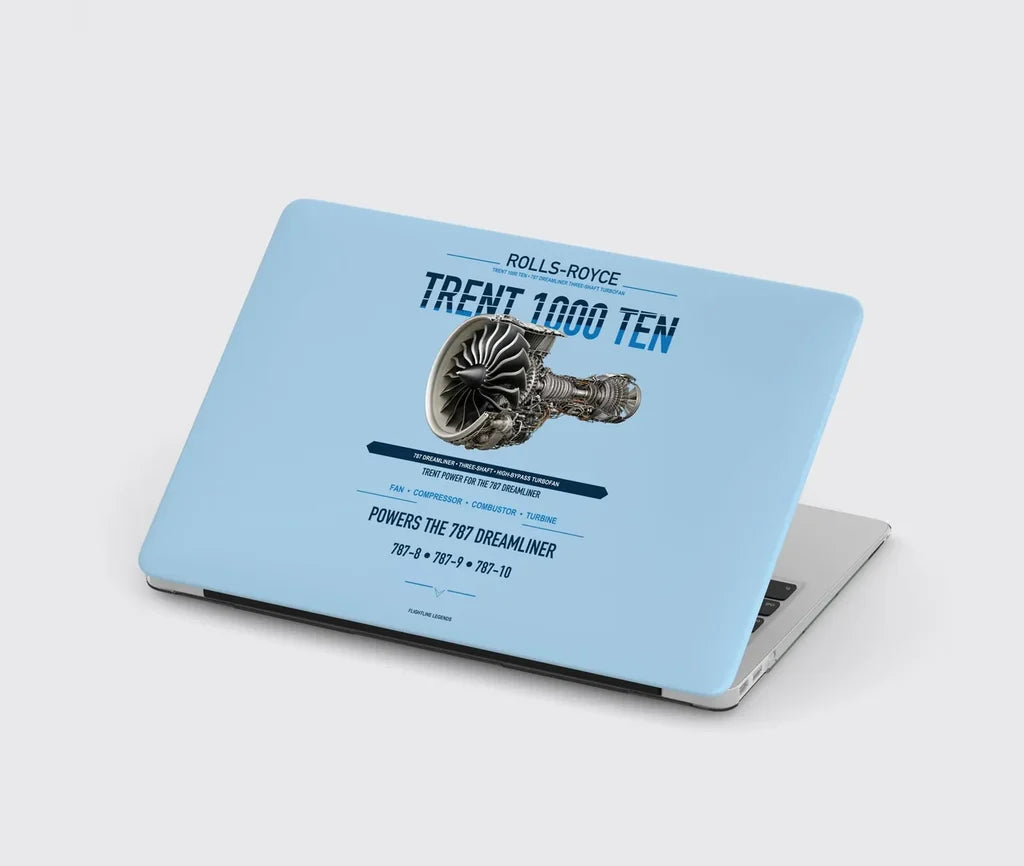 TRENT 1000 TEN design on light blue MacBook case