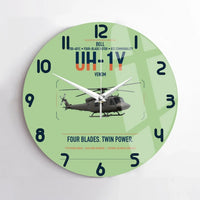 Thumbnail for Bell UH-1Y Venom design on light green no frame wall clock