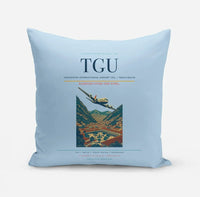Thumbnail for Toncontín International Airport (TGU) design on light blue pillow