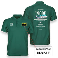 Thumbnail for Beechcraft 1900D design on green polo with custom name badge