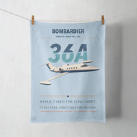 Thumbnail for Bombardier Learjet 36A design on light blue towel