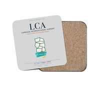 Thumbnail for Larnaka International Airport (LCA) design on light gray 1 piece coaster