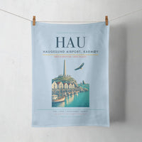 Thumbnail for Haugesund Airport, Karmøy (HAU) design on light blue towel