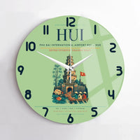 Thumbnail for Phu Bai International Airport (HUI) design on light green no frame wall clock