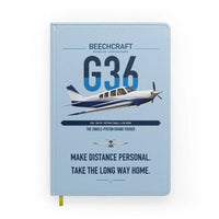Thumbnail for Beechcraft Bonanza G36 design on light blue notebook