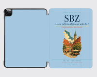 Thumbnail for Sibiu International Airport (SBZ) design on light blue ipad tablet case