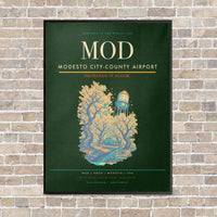 Thumbnail for Modesto City-County Airport MOD vertical canvas print - framed - dark green background