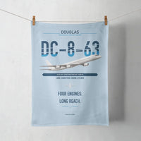 Thumbnail for Douglas DC-8-63 design on light blue towel