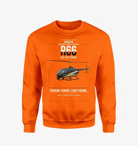 Thumbnail for Robinson R66 design on orange sweatshirt