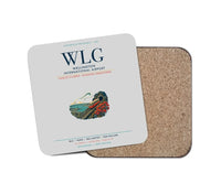 Thumbnail for Wellington International Airport (WLG) design on light gray 1 piece coaster