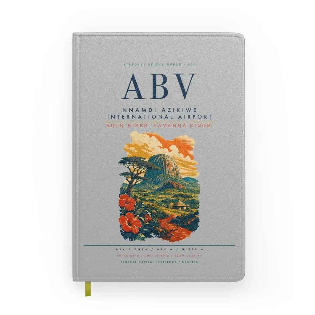 Nnamdi Azikiwe International Airport (ABV) design on light gray notebook