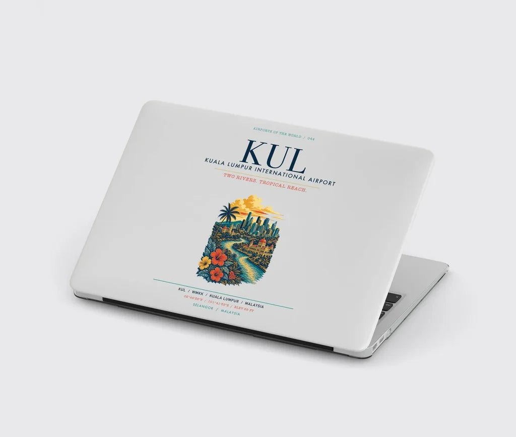 Kuala Lumpur International Airport (KUL) design on light gray MacBook case