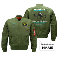 Thumbnail for DJI Inspire 2 design on green bomber with custom name badge