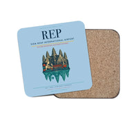 Thumbnail for Siem Reap International Airport (REP) design on light blue 1 piece coaster