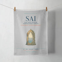 Thumbnail for Siem Reap Angkor International Airport (SAI) design on light gray towel
