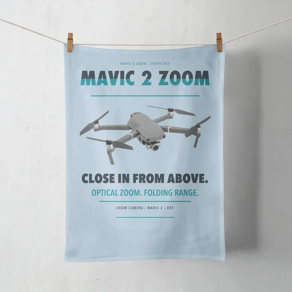 DJI Mavic 2 Zoom design on light blue towel