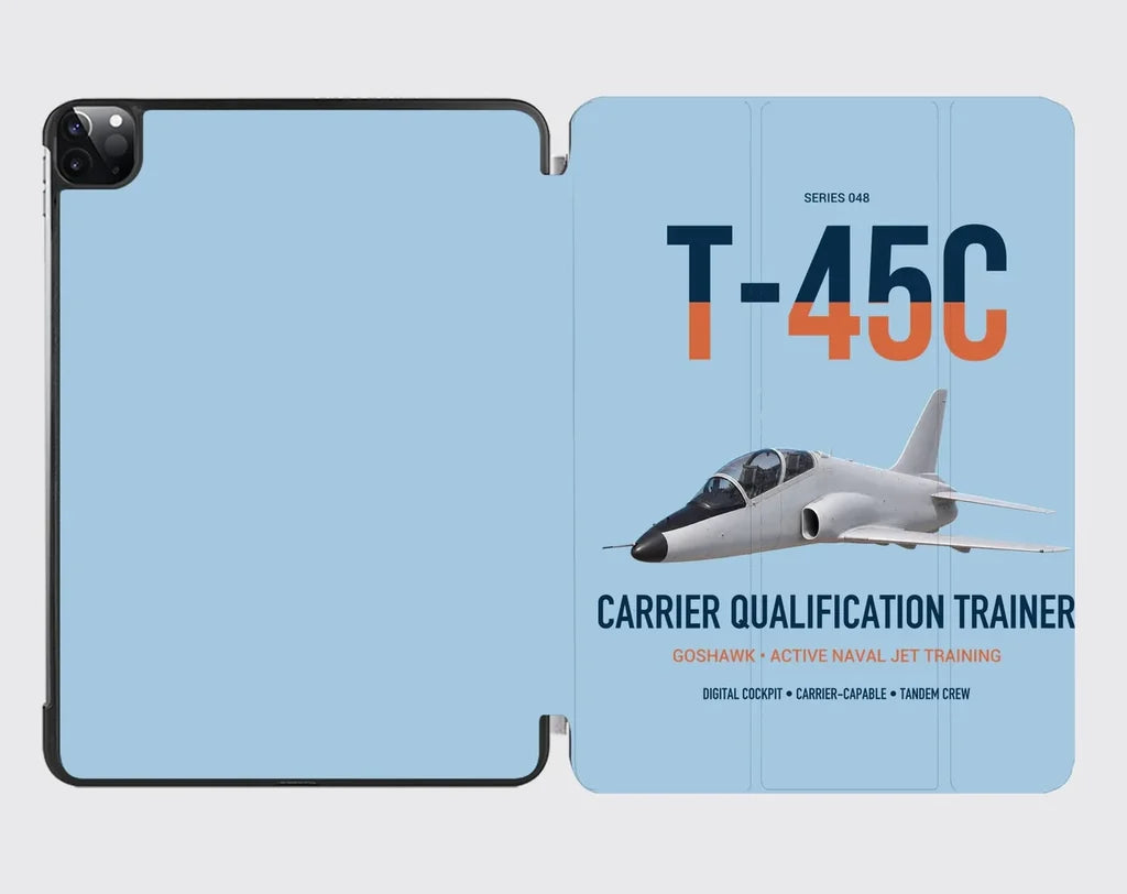 T-45C Goshawk design on light blue ipad tablet case