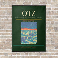 Thumbnail for Ralph Wien Memorial Airport OTZ — Kotzebue vertical canvas print - framed - dark green background