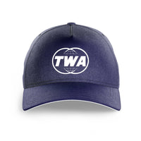Thumbnail for Trans World Airlines (TWA) logo printed on dark blue cap