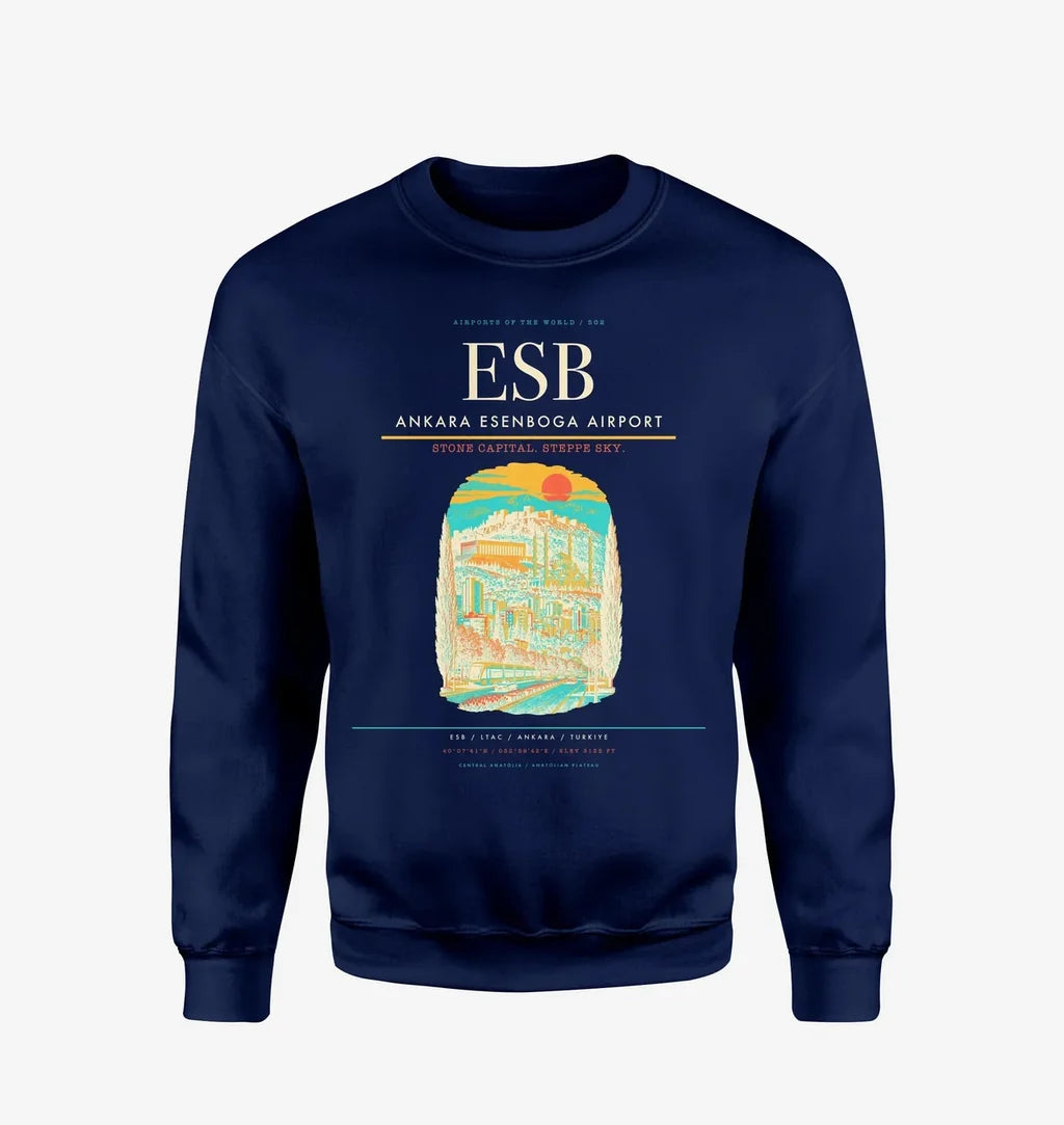 Ankara Esenboga Airport ESB Sweatshirt - Navy Blue