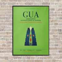 Thumbnail for Aeropuerto Internacional La Aurora GUA vertical canvas print - framed - light green background