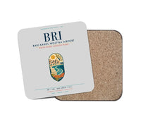 Thumbnail for Bari Karol Wojtyła Airport (BRI) design on light gray 1 piece coaster