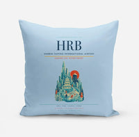 Thumbnail for Harbin Taiping International Airport (HRB) design on light blue pillow