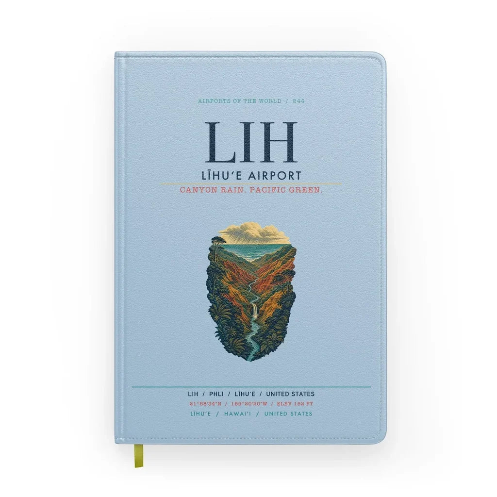 Līhuʻe Airport (LIH) design on light blue notebook