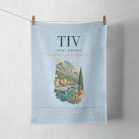 Thumbnail for Tivat Airport (TIV) design on light blue towel