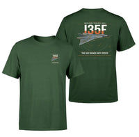 Thumbnail for Saab J 35F Draken design on dark green t-shirt, double-side print