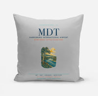 Thumbnail for Harrisburg International Airport (MDT) design on light gray pillow