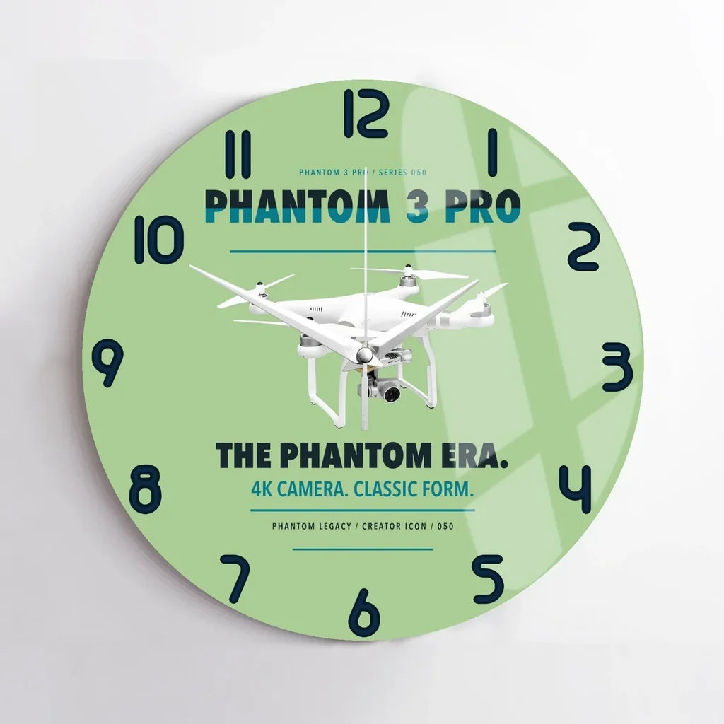 DJI Phantom 3 Professional design on light green no frame wall clock