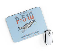 Thumbnail for P-51D Mustang design on light blue rectangle mouse pad
