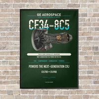 Thumbnail for CF34-8C5 vertical canvas print - framed - dark green background