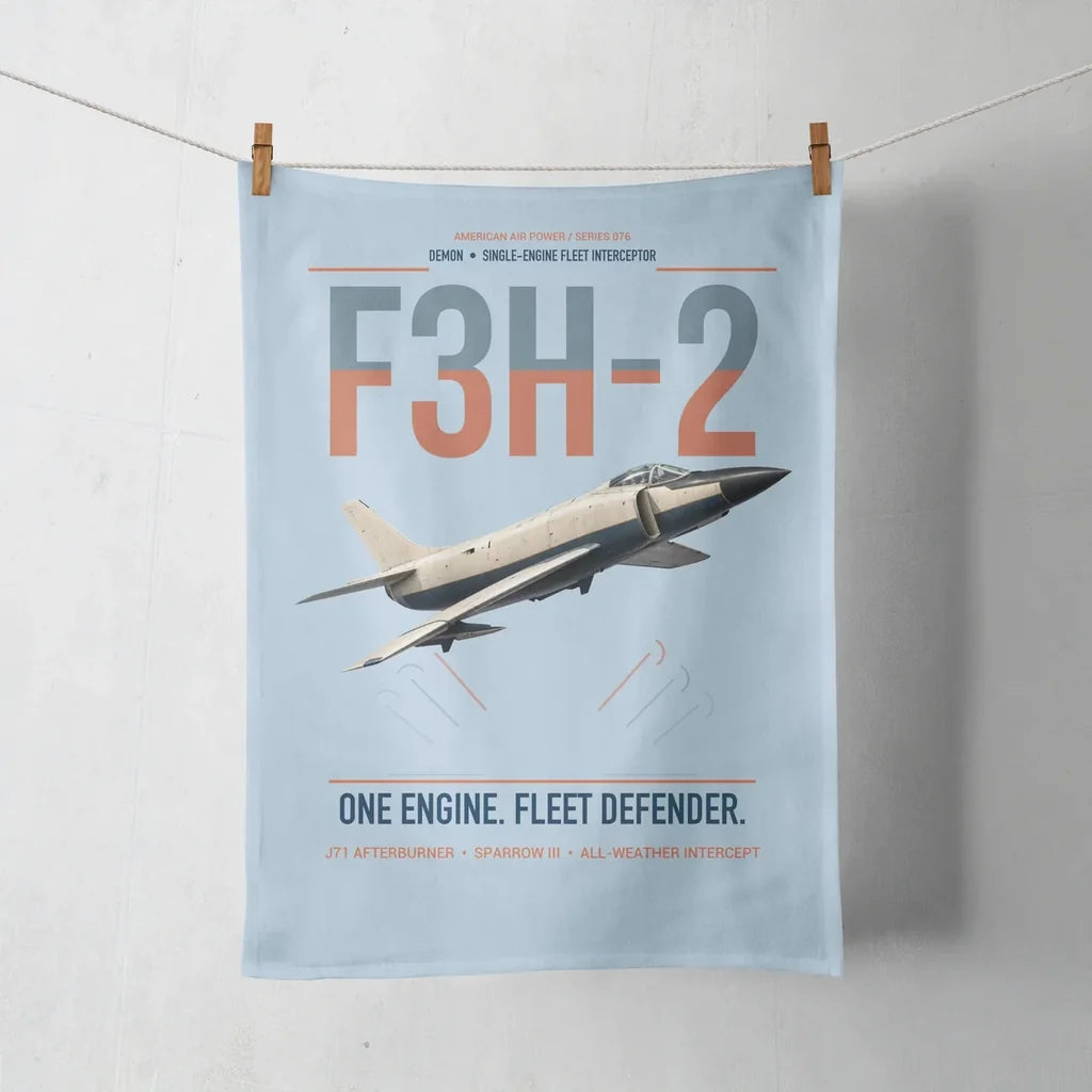 F3H-2 Demon design on light blue towel