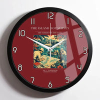 Thumbnail for VINTAGE G4209 - The Island Hop Survey - Designed Wall Clocks design on darkred framed