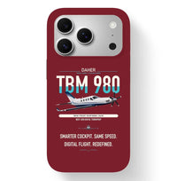 Thumbnail for Daher TBM 980 design on dark red magsafe iphone case, for iPhone 17 Pro
