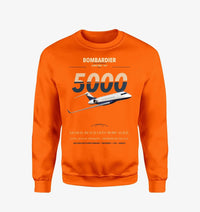 Thumbnail for Bombardier Global 5000 design on orange sweatshirt