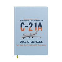 Thumbnail for C-21A Learjet Small Jet Big Mission design on light blue notebook