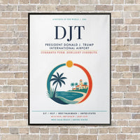 Thumbnail for President Donald J. Trump International Airport DJT - Canvas Framed - White