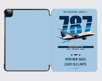 Thumbnail for Boeing 787-8 Dreamliner design on light blue ipad tablet case