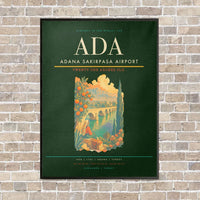 Thumbnail for Adana Sakirpasa Airport ADA - Canvas Framed - Dark Green