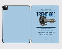 Thumbnail for TRENT 800 design on light blue ipad tablet case