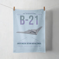 Thumbnail for B-21 Raider design on light blue towel