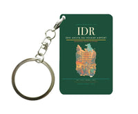 Thumbnail for Devi Ahilya Bai Holkar Airport (IDR) design on dark green key chain
