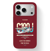 Thumbnail for Cessna 180J Skywagon design on dark red magsafe iphone case, for iPhone 17 Pro